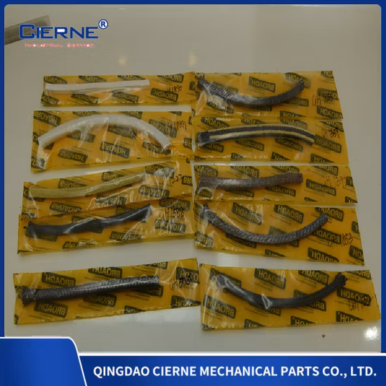 Grau alimentício branco para válvula de vapor e bomba de gaxeta trançada em PTFE puro